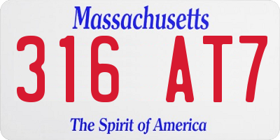 MA license plate 316AT7