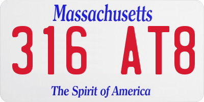 MA license plate 316AT8