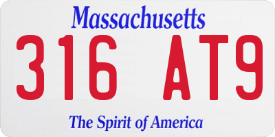 MA license plate 316AT9