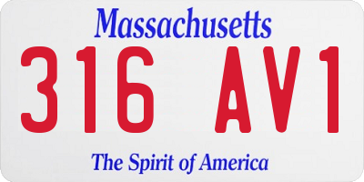 MA license plate 316AV1