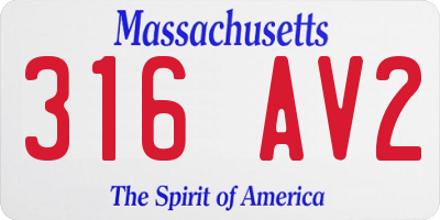 MA license plate 316AV2