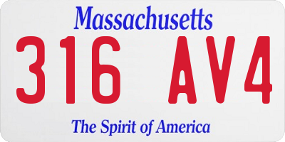 MA license plate 316AV4