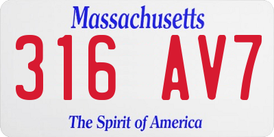 MA license plate 316AV7