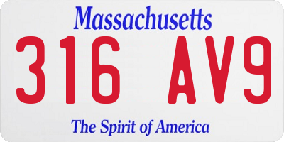 MA license plate 316AV9