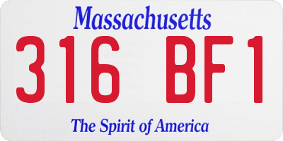 MA license plate 316BF1