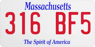 MA license plate 316BF5