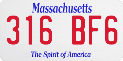 MA license plate 316BF6