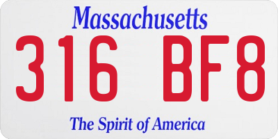 MA license plate 316BF8