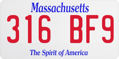 MA license plate 316BF9