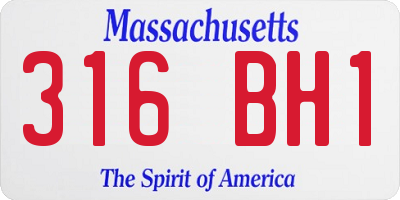 MA license plate 316BH1