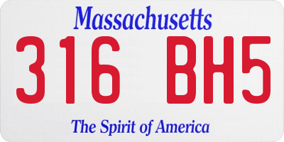 MA license plate 316BH5