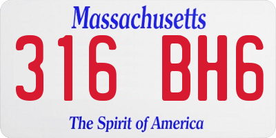 MA license plate 316BH6