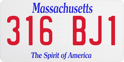 MA license plate 316BJ1