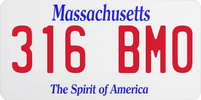 MA license plate 316BM0