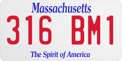 MA license plate 316BM1