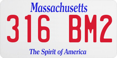 MA license plate 316BM2