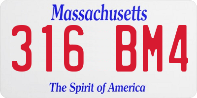 MA license plate 316BM4