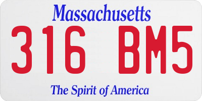 MA license plate 316BM5