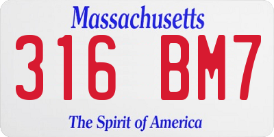 MA license plate 316BM7
