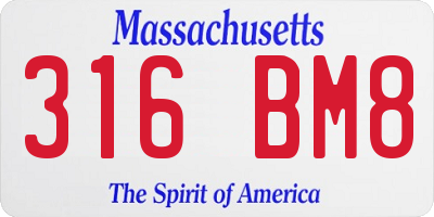 MA license plate 316BM8