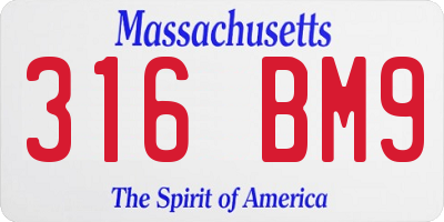 MA license plate 316BM9