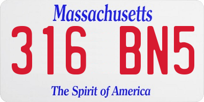 MA license plate 316BN5