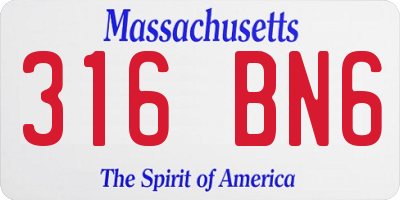 MA license plate 316BN6