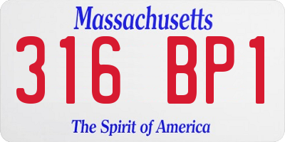 MA license plate 316BP1