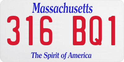 MA license plate 316BQ1