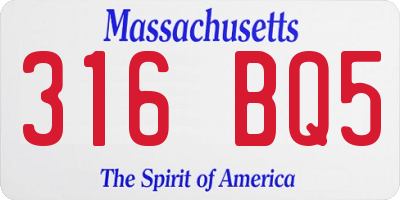 MA license plate 316BQ5