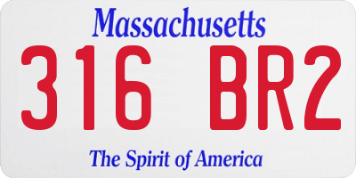 MA license plate 316BR2