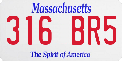 MA license plate 316BR5