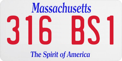 MA license plate 316BS1