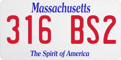 MA license plate 316BS2