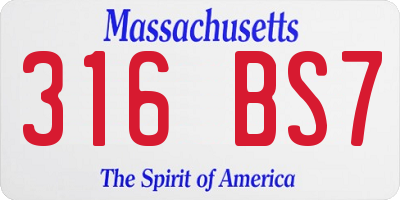 MA license plate 316BS7
