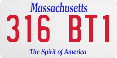 MA license plate 316BT1