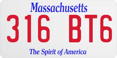 MA license plate 316BT6
