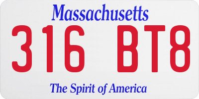 MA license plate 316BT8