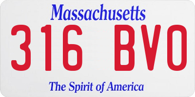 MA license plate 316BV0