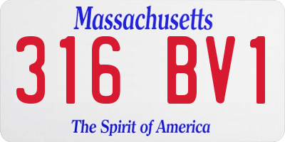 MA license plate 316BV1