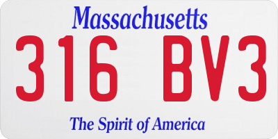 MA license plate 316BV3