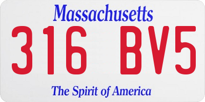 MA license plate 316BV5