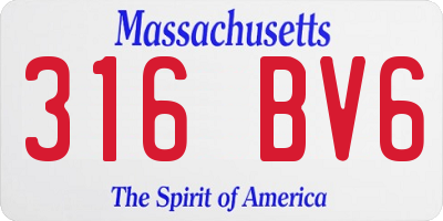 MA license plate 316BV6