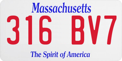 MA license plate 316BV7