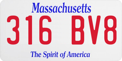 MA license plate 316BV8