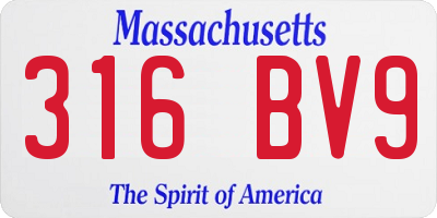 MA license plate 316BV9