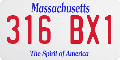 MA license plate 316BX1