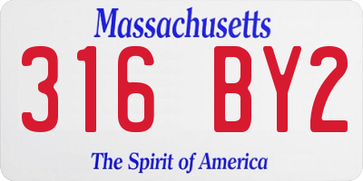 MA license plate 316BY2