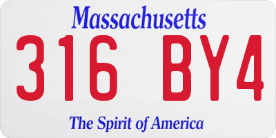 MA license plate 316BY4