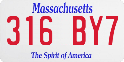 MA license plate 316BY7